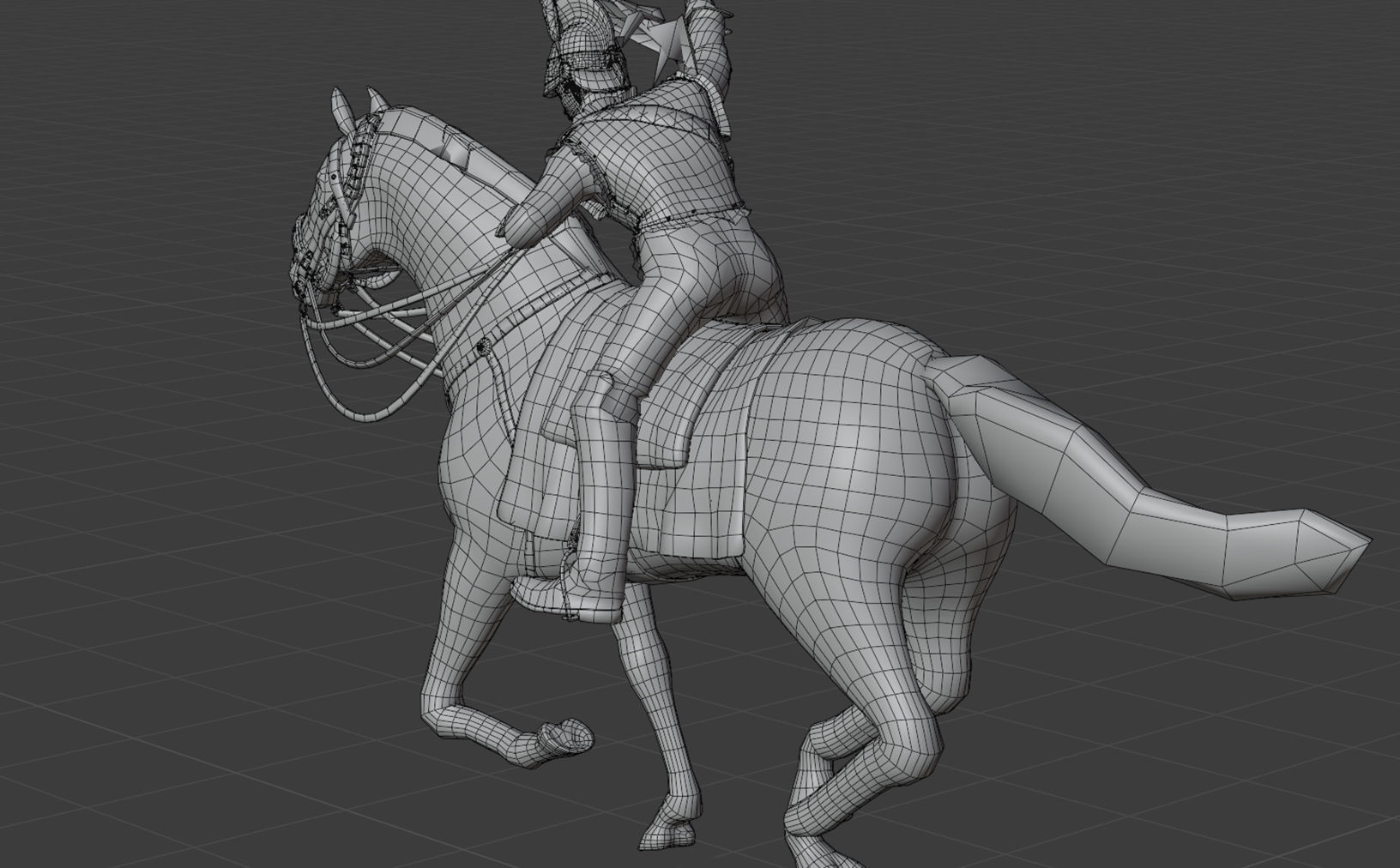 Napoleonic Cuirassier Low-poly 3D model_9