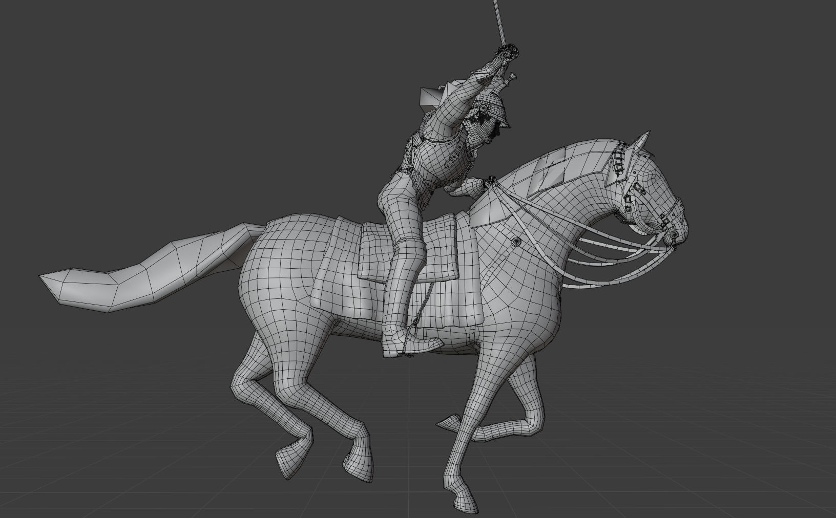 Napoleonic Cuirassier Low-poly 3D model_3
