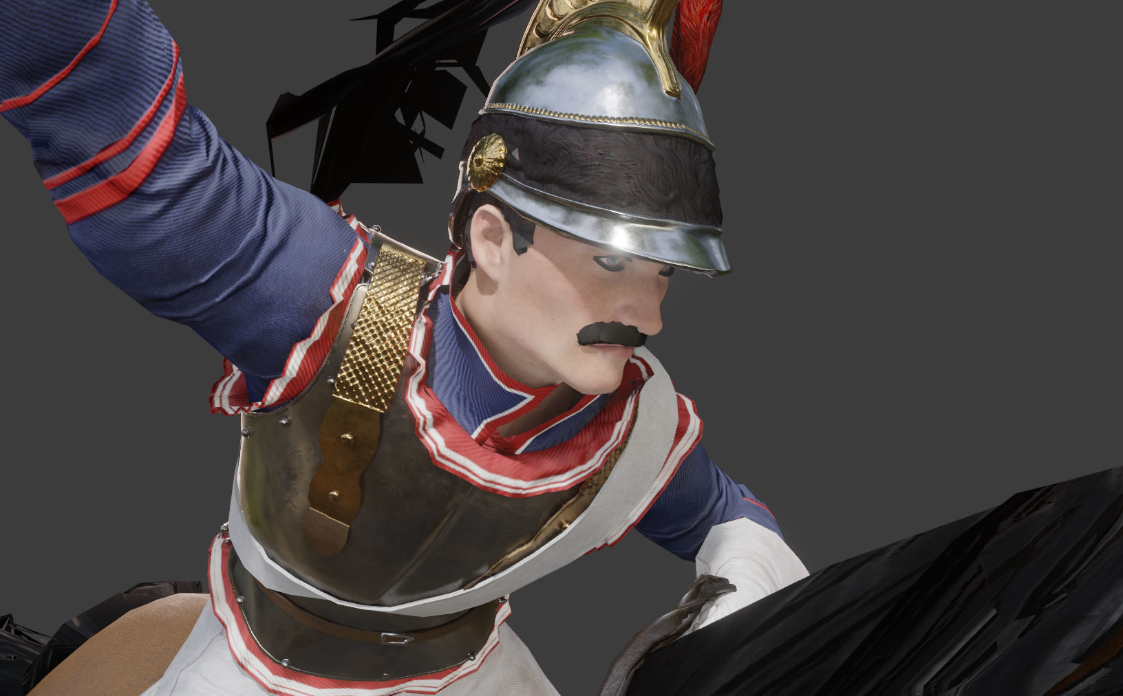 Napoleonic Cuirassier Low-poly 3D model_15