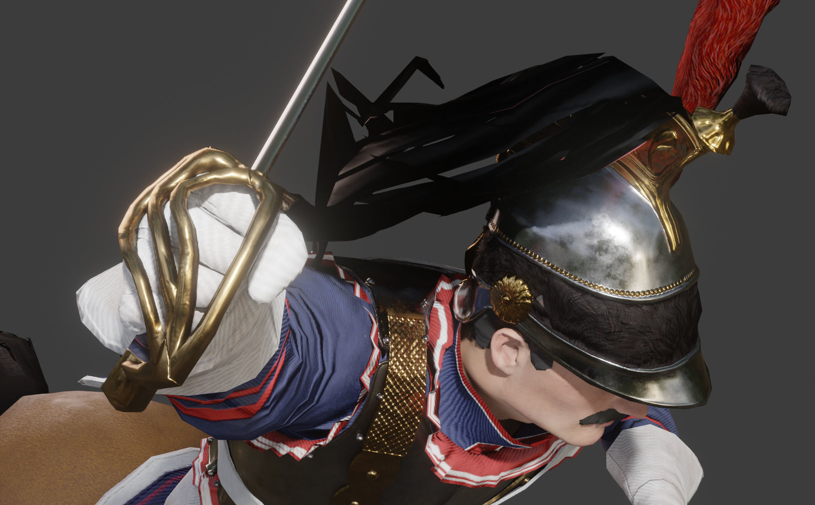 Napoleonic Cuirassier Low-poly 3D model_11