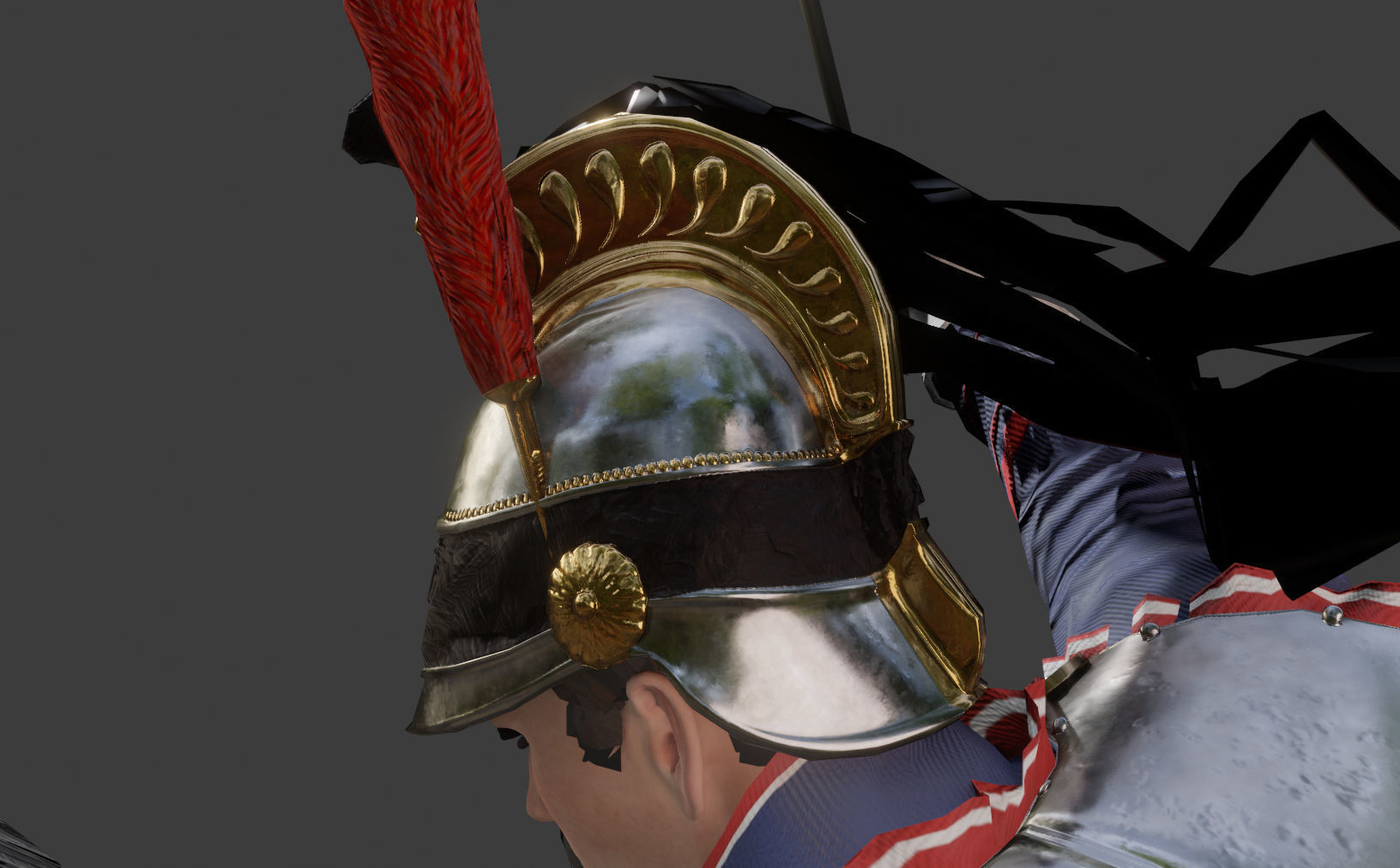 Napoleonic Cuirassier Low-poly 3D model_16