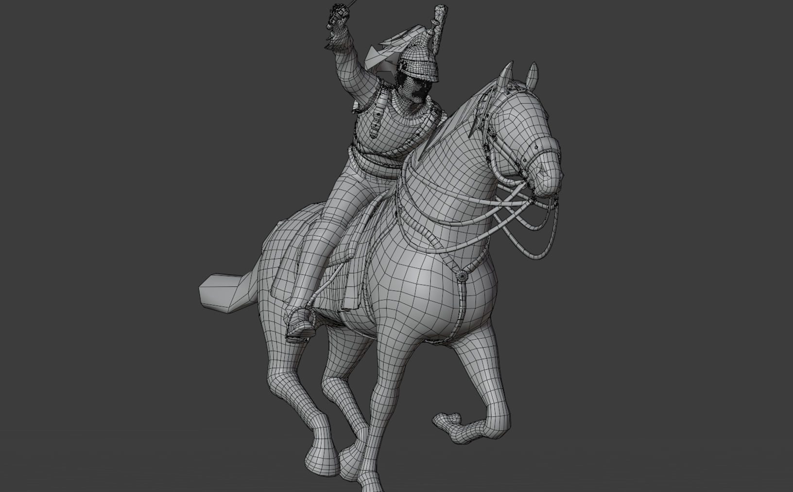 Napoleonic Cuirassier Low-poly 3D model_2