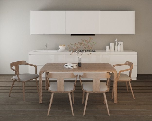 Table chair decorative SET 105 3D model