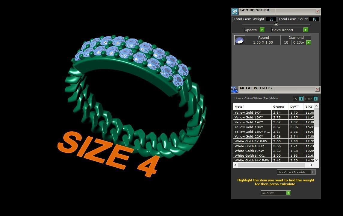 ID DIAMOND BAR CUBAN LINK CHAIN RING MIX SIZES 4 5 6 7 8 9 10 3D print model_12