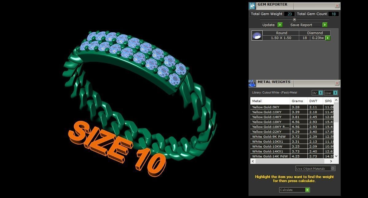 ID DIAMOND BAR CUBAN LINK CHAIN RING MIX SIZES 4 5 6 7 8 9 10 3D print model_18