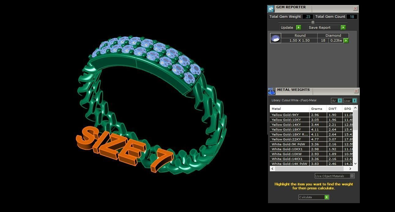 ID DIAMOND BAR CUBAN LINK CHAIN RING MIX SIZES 4 5 6 7 8 9 10 3D print model_15