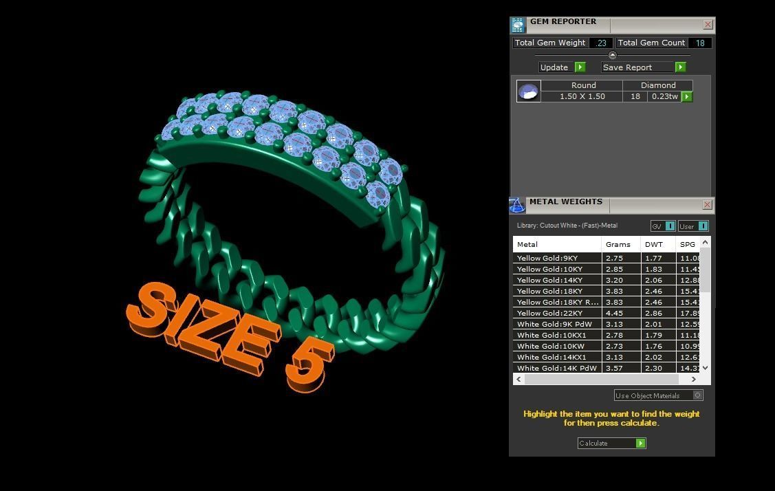 ID DIAMOND BAR CUBAN LINK CHAIN RING MIX SIZES 4 5 6 7 8 9 10 3D print model_13