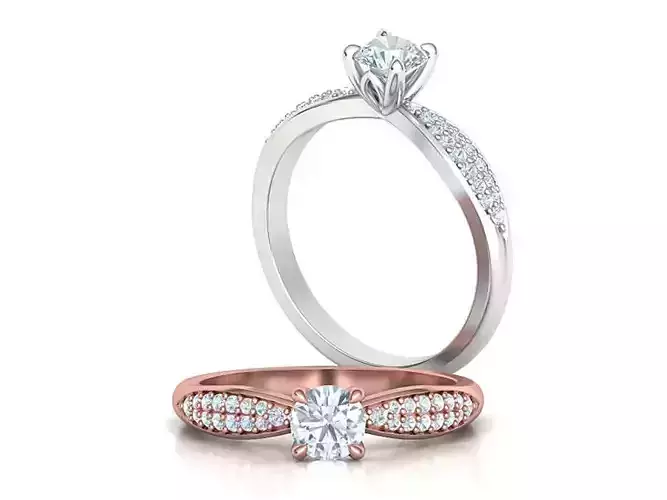 Diamond Engagement Ring 5mm Stone Own design 3dmodel 3D print model