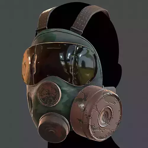 Gas mask helmet 3d model scifi Low-poly 