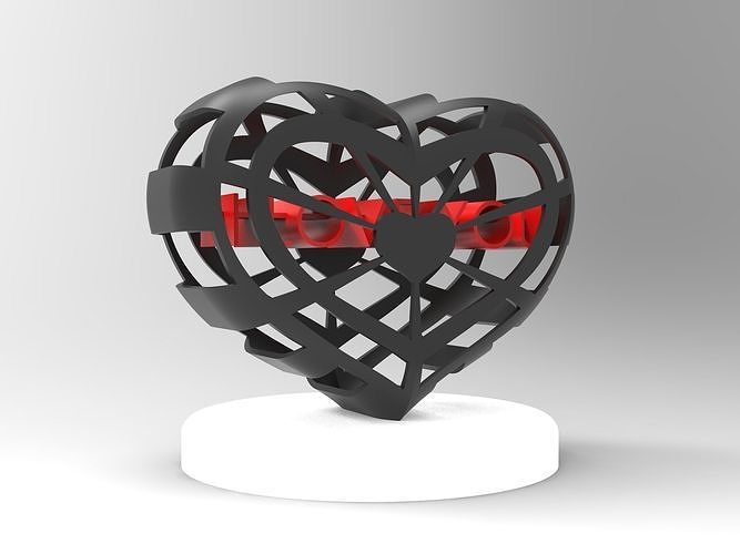 Valentine gift for lovers I LOVE YOU design 1 3D print model