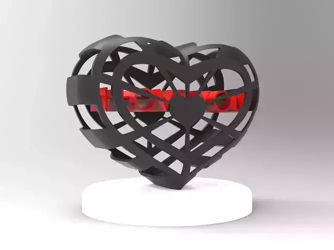 Valentine gift for lovers I LOVE YOU design 1 3D print model