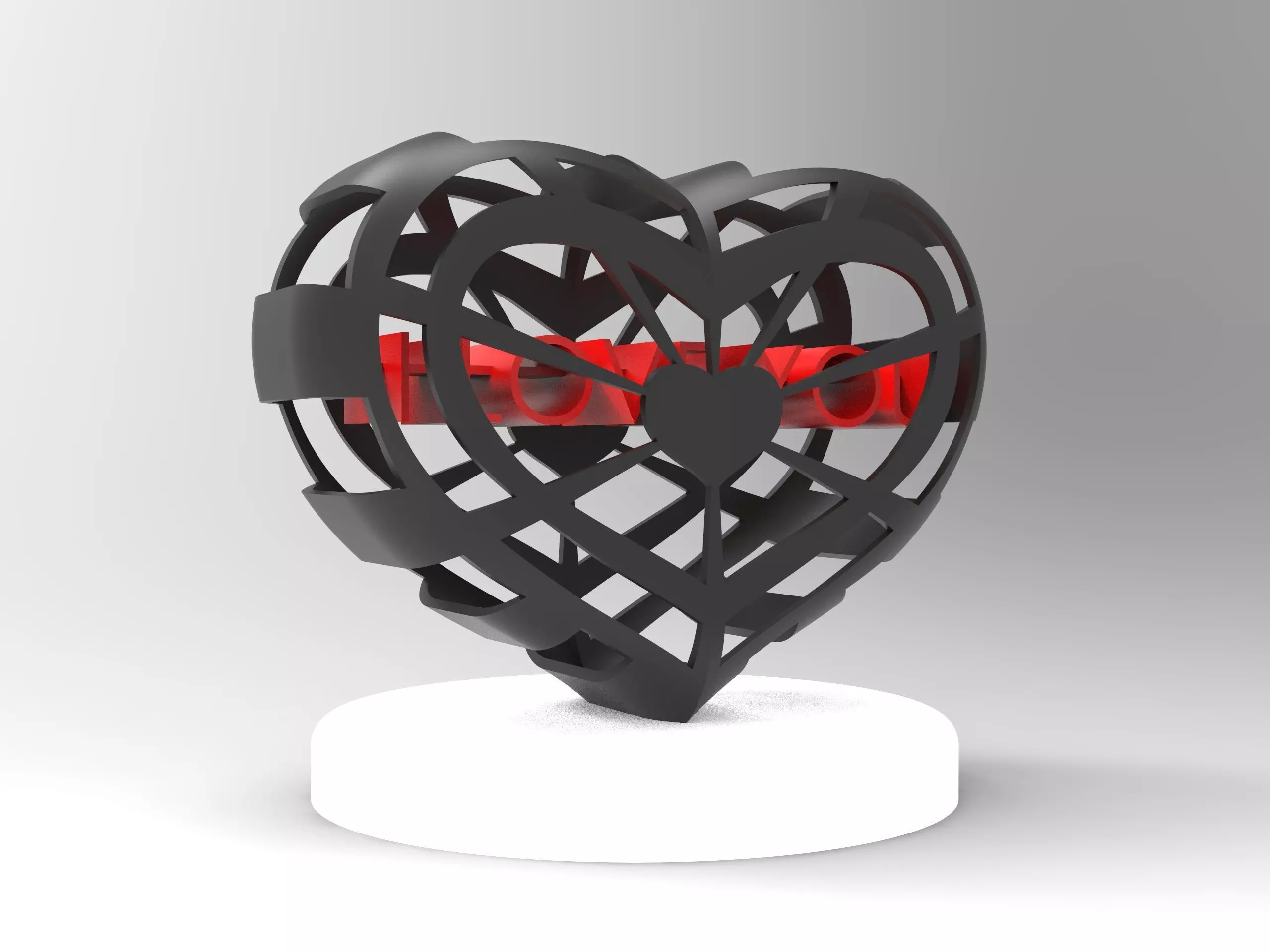 Valentine gift for lovers I LOVE YOU design 1 3D print model_0