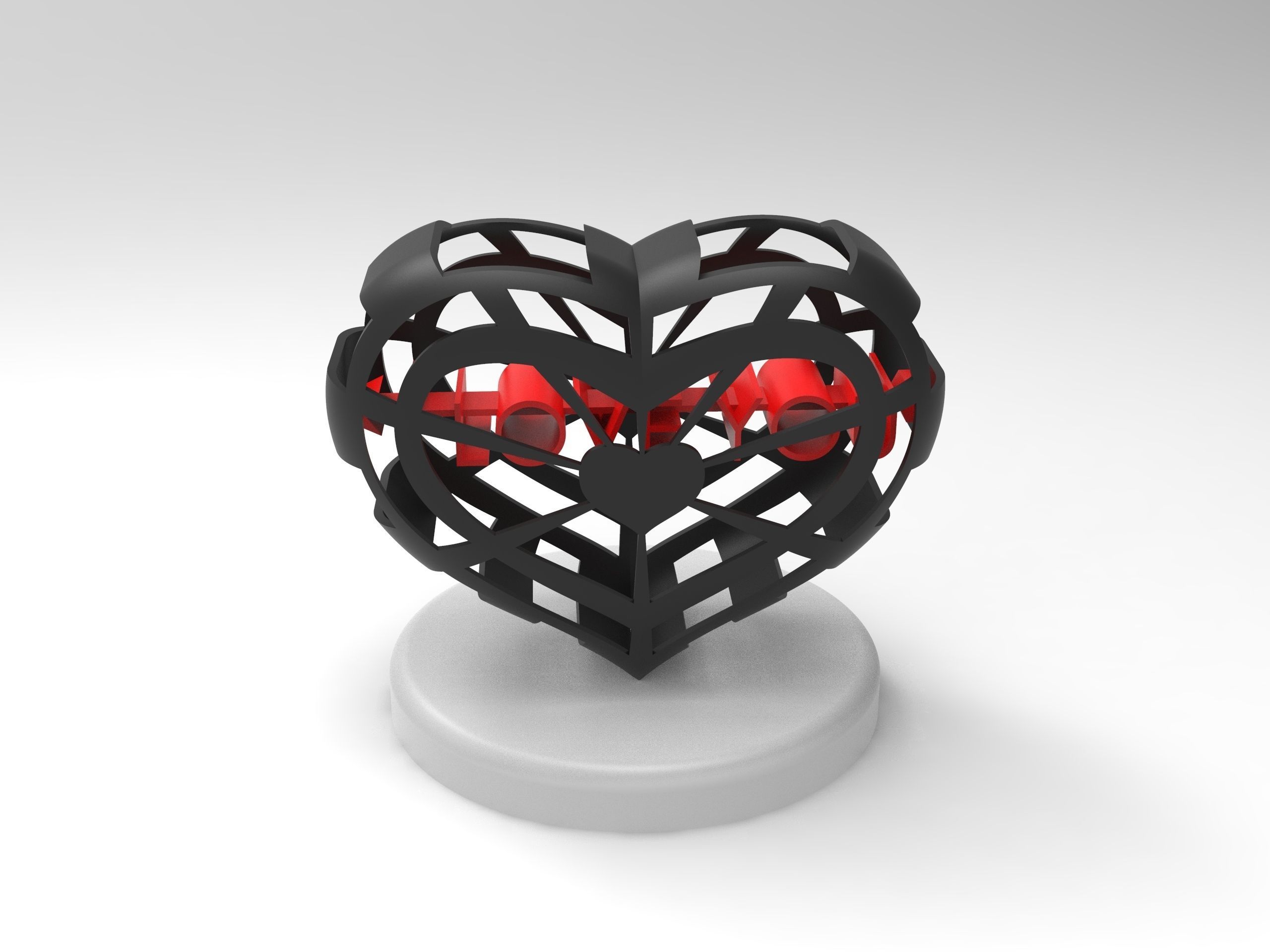 Valentine gift for lovers I LOVE YOU design 1 3D print model_2