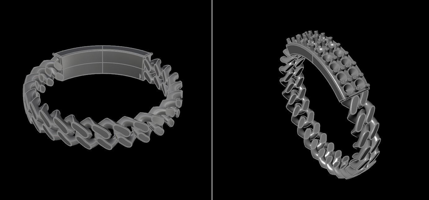 ID DIAMOND BAR CUBAN LINK CHAIN RING MIX SIZES 9 3D print model_14