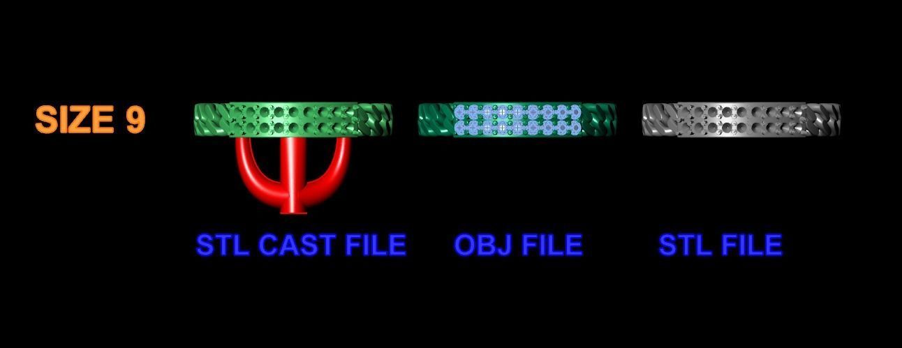 ID DIAMOND BAR CUBAN LINK CHAIN RING MIX SIZES 9 3D print model_10