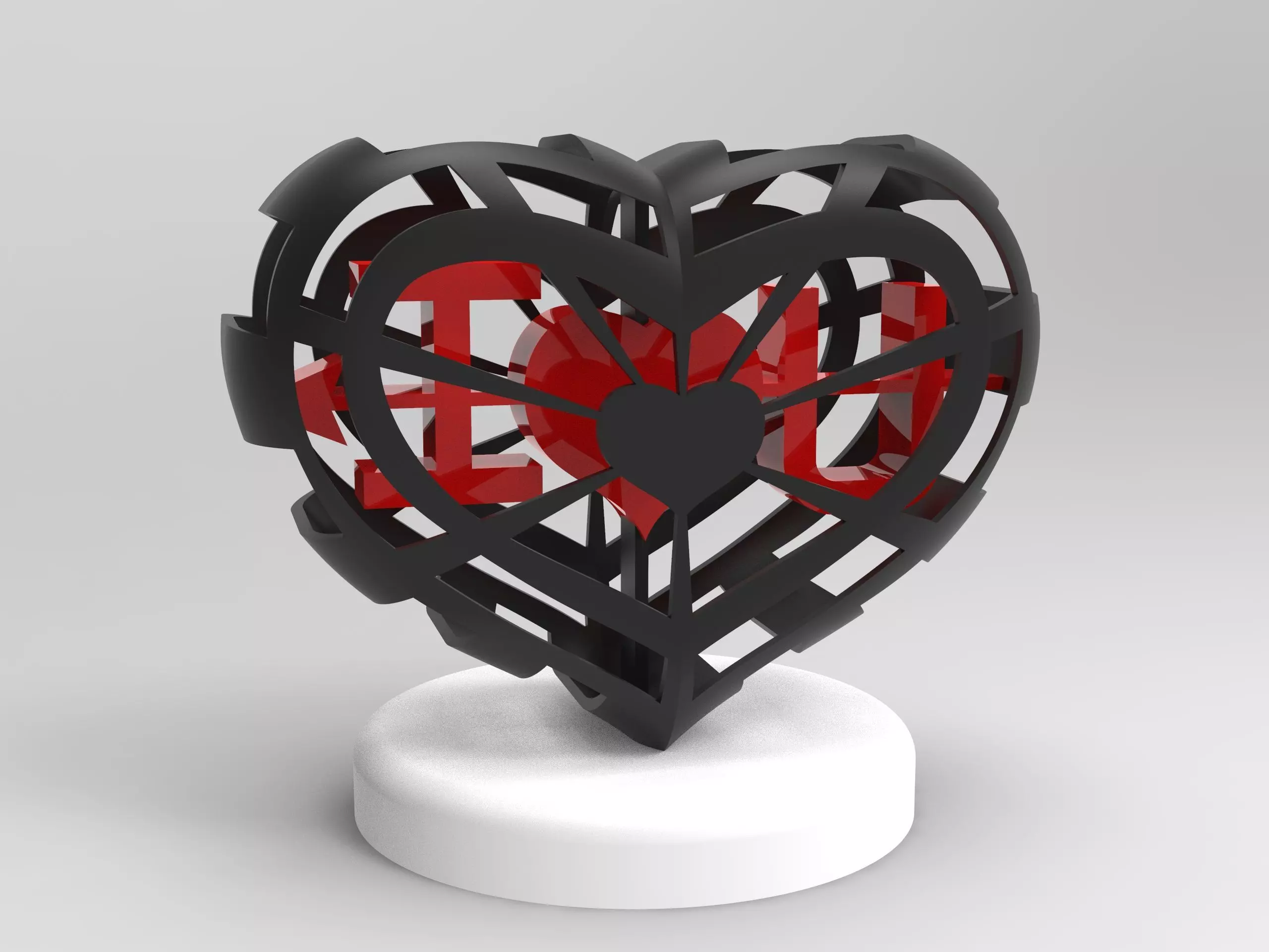 Valentine gift for lovers I LOVE YOU design 2 3D print model_0