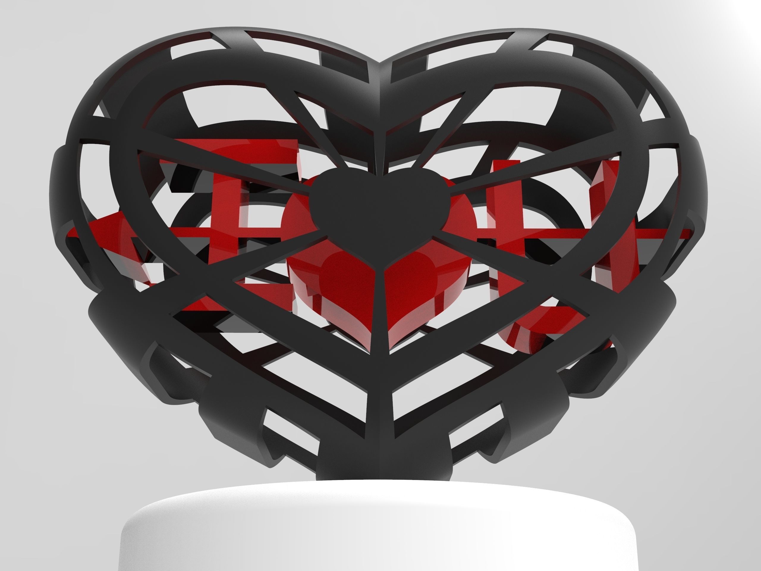 Valentine gift for lovers I LOVE YOU design 2 3D print model_1