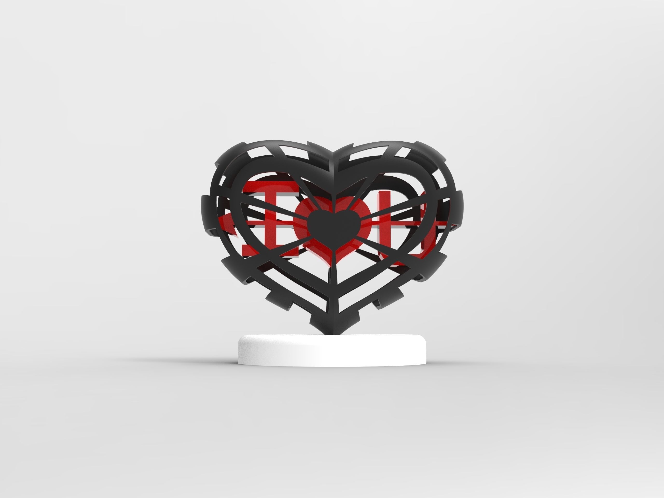 Valentine gift for lovers I LOVE YOU design 2 3D print model_2