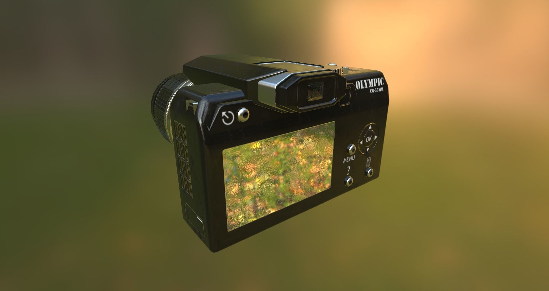 Camera circular table with light Low-poly 3D model_4