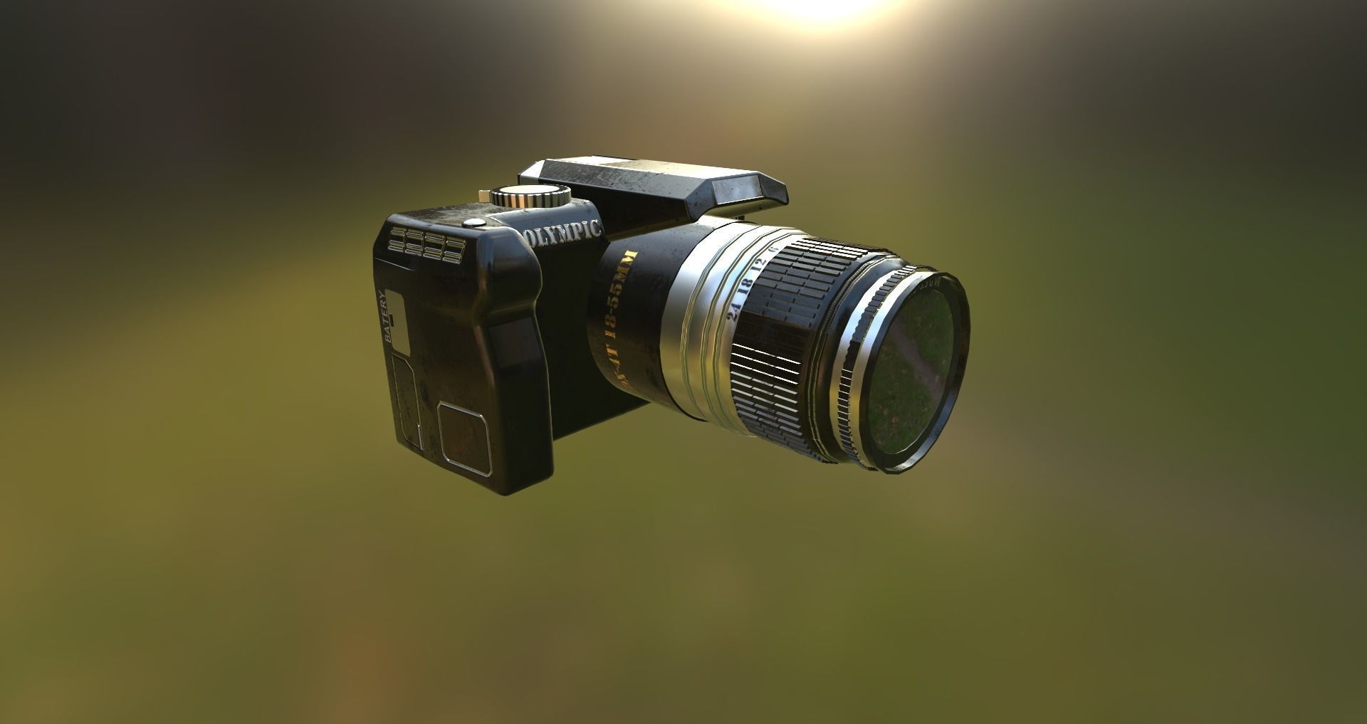 Camera circular table with light Low-poly 3D model_3