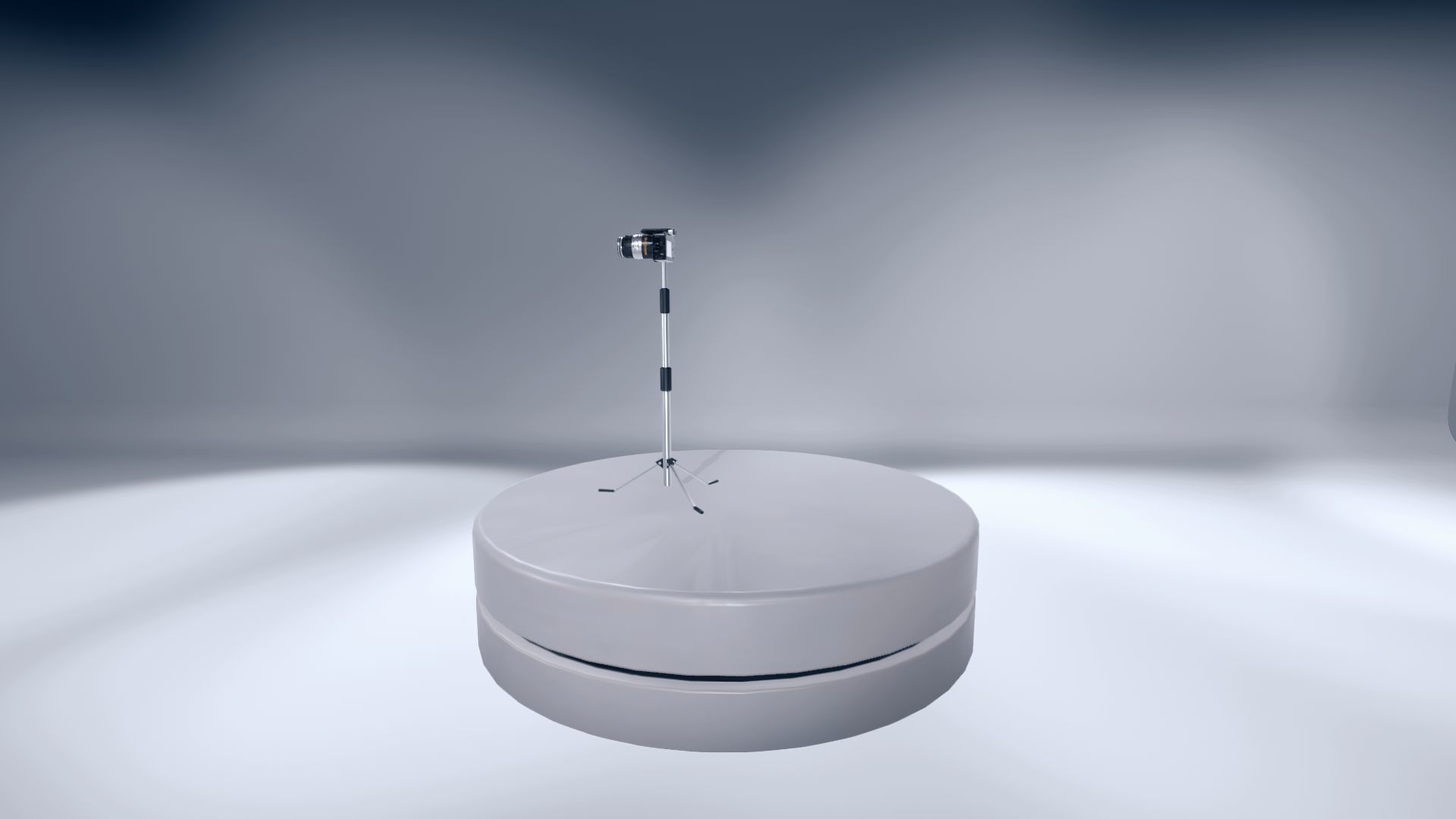 Camera circular table with light Low-poly 3D model_8