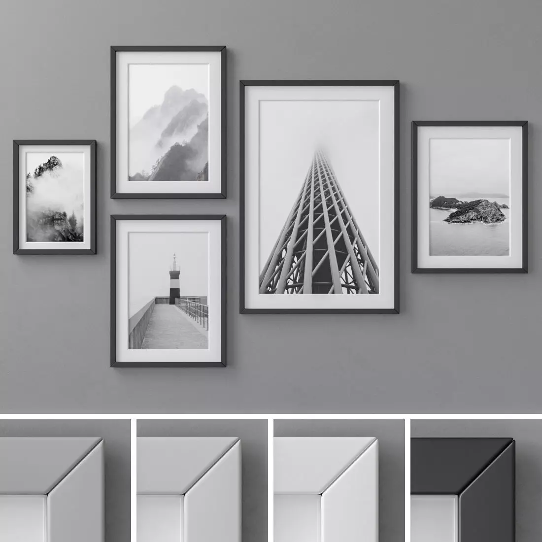 Photo Frames Set  27 3D model_0