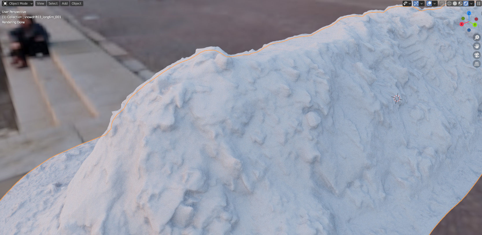 Long snowdrift 7 meters 3D model_11