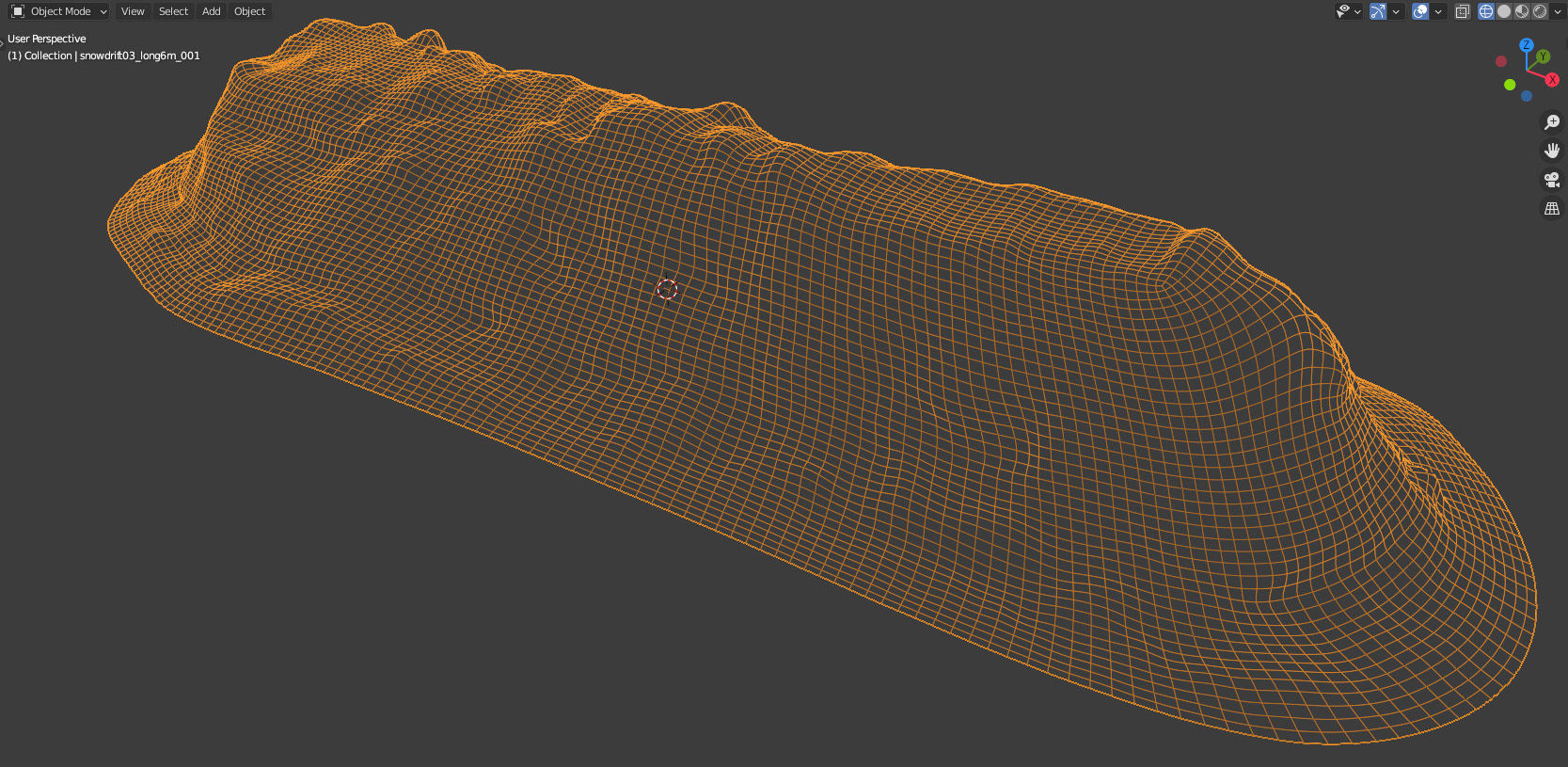 Long snowdrift 7 meters 3D model_12