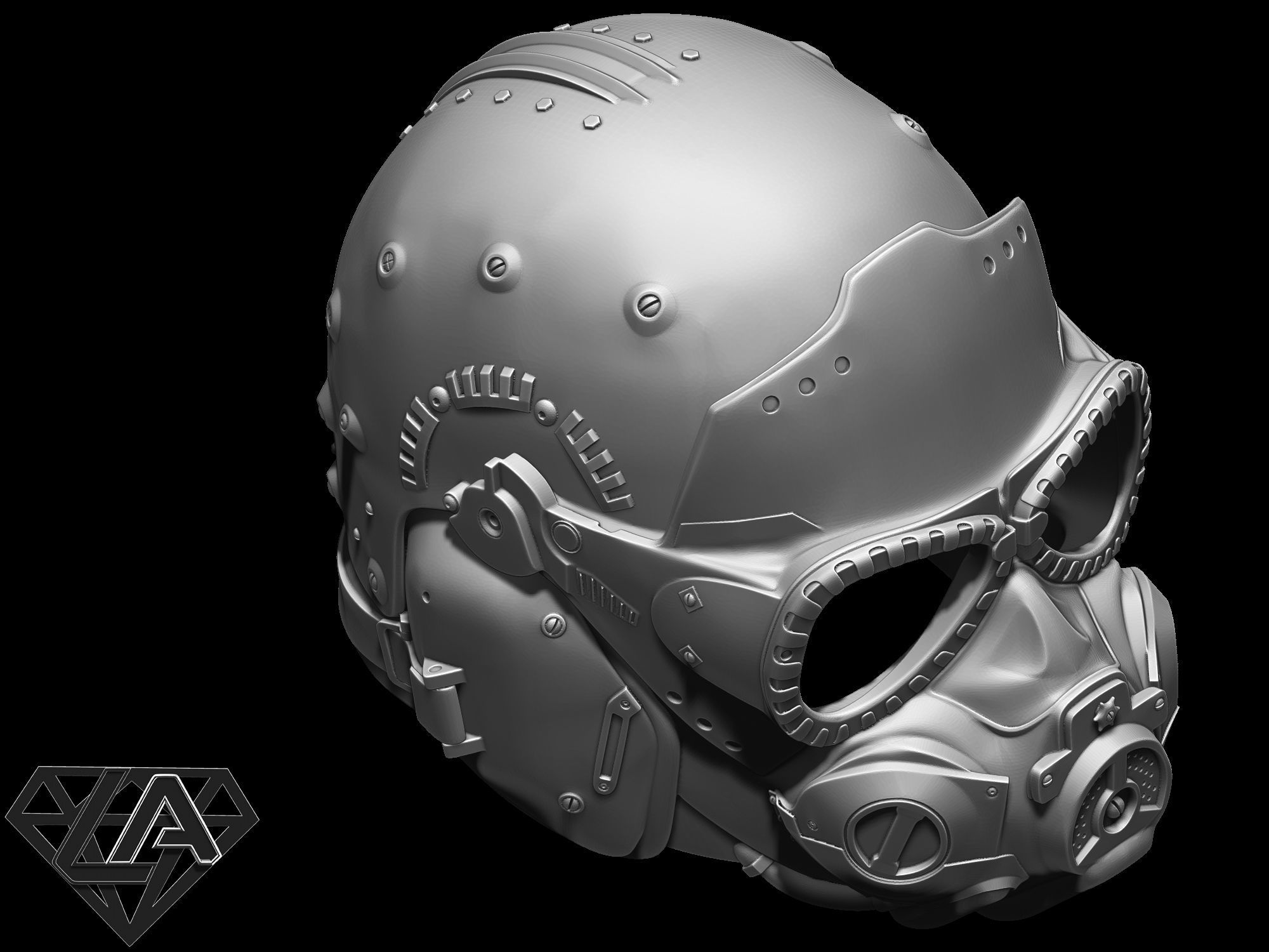 Metro exodus sparta redesign helmet  3D print model_8