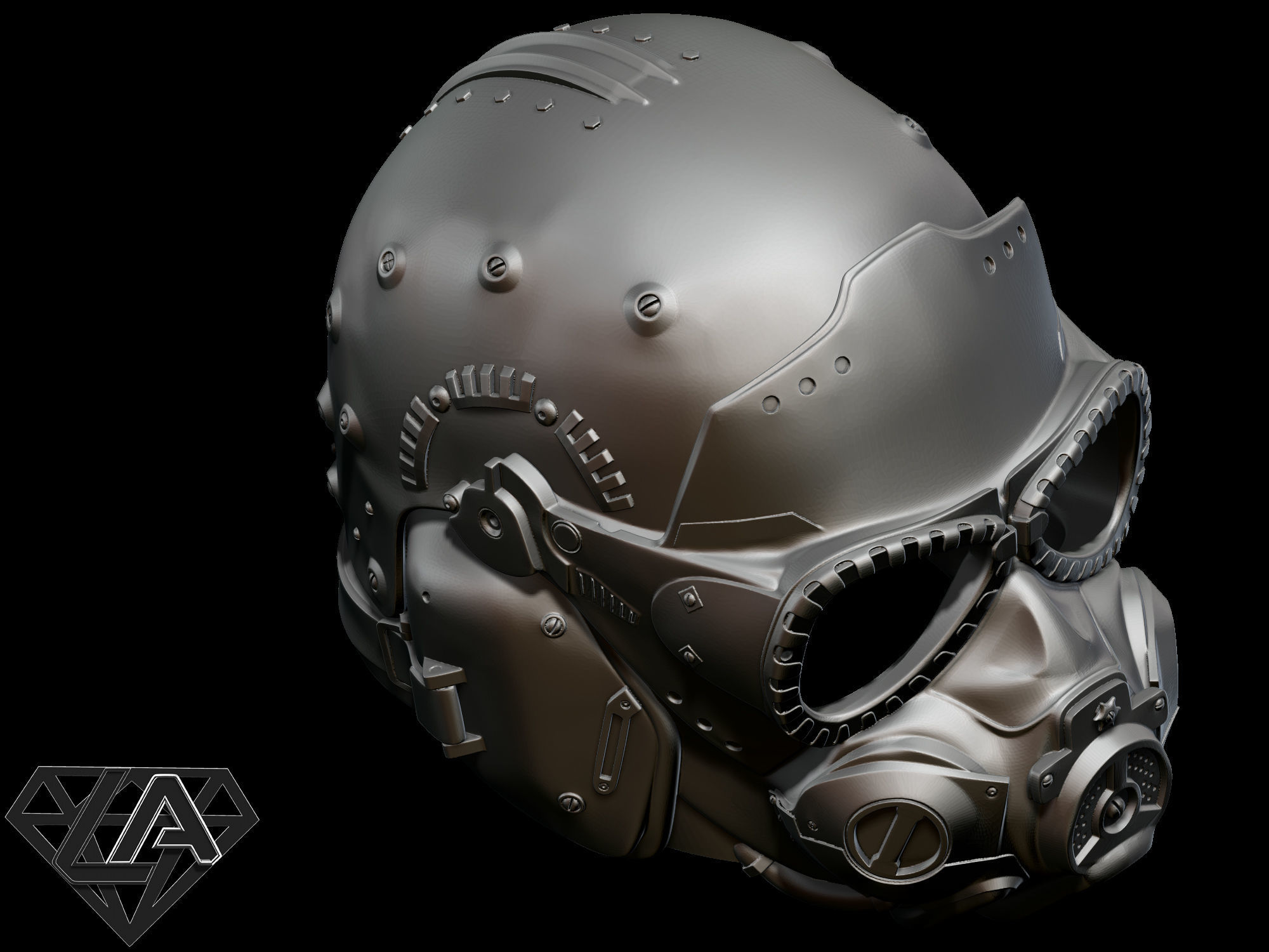 Metro exodus sparta redesign helmet  3D print model_9