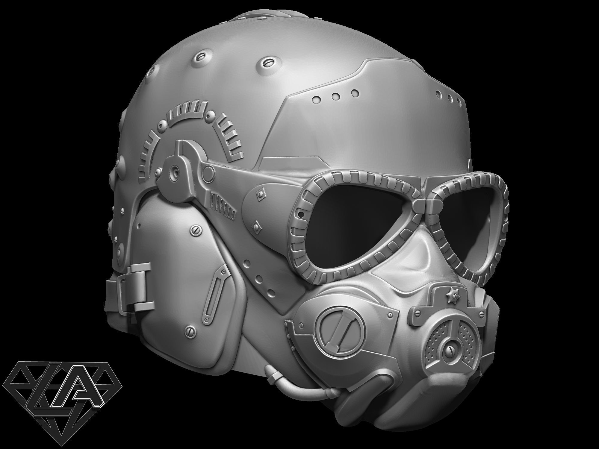Metro exodus sparta redesign helmet  3D print model_4