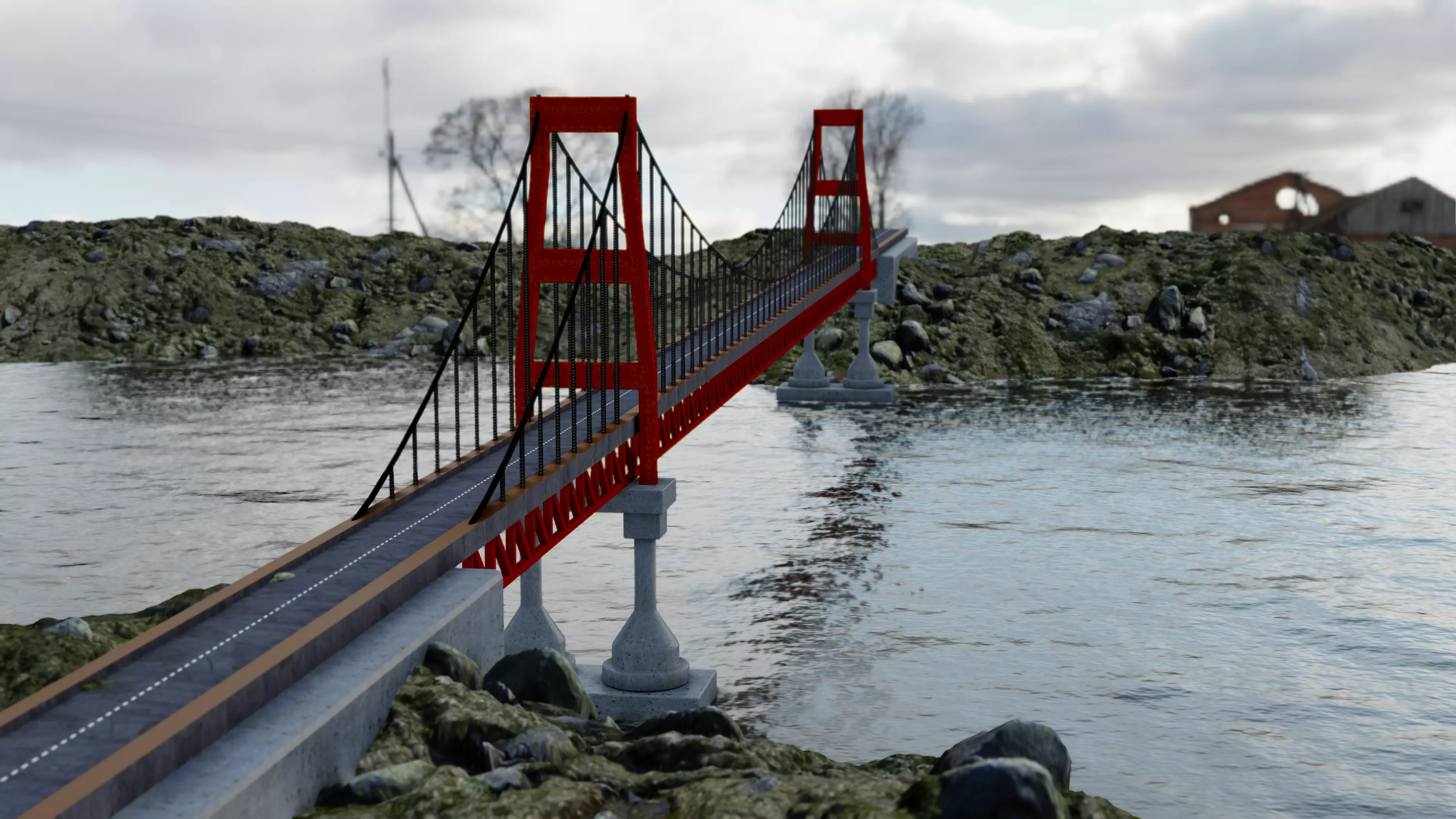 Suspention Bridge  3D model_0