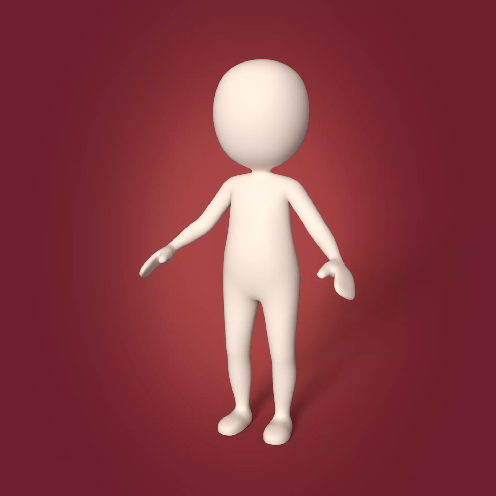Cartoon Man - Stickman Low-poly 3D model