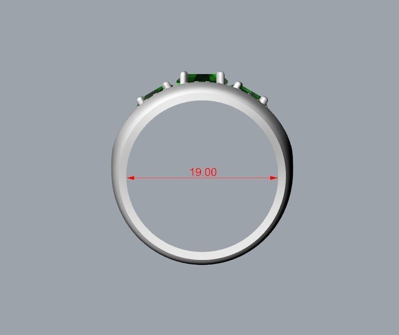 Women ring with gems 3dm stl CAD 3D print model_22