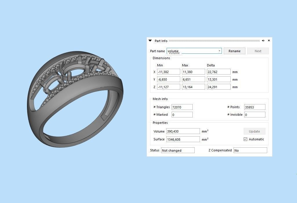Women ring with gems 3dm stl CAD 3D print model_25