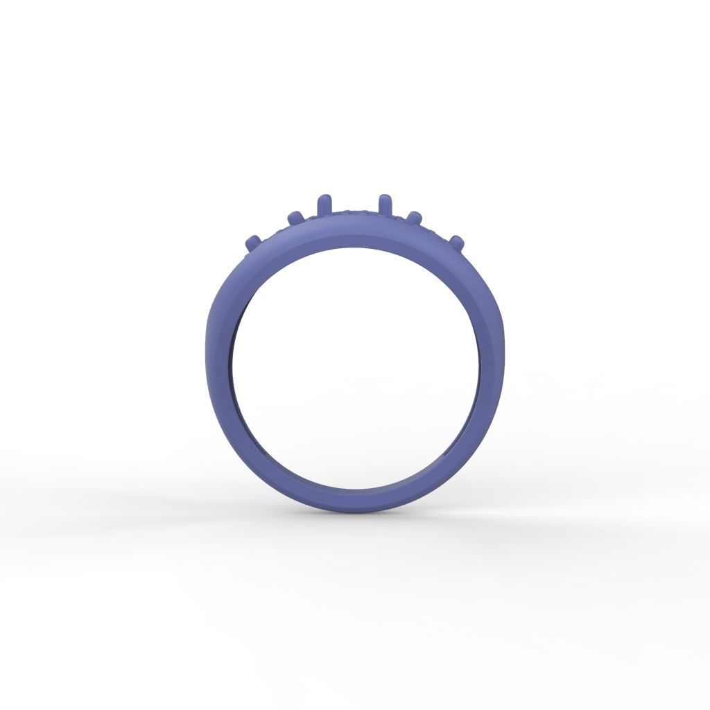 Women ring with gems 3dm stl CAD 3D print model_7