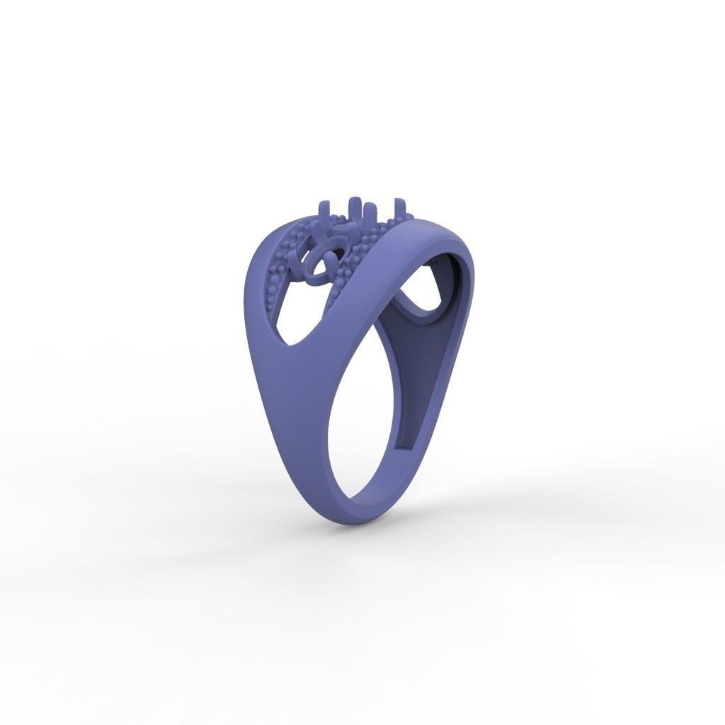Women ring with gems 3dm stl CAD 3D print model_8