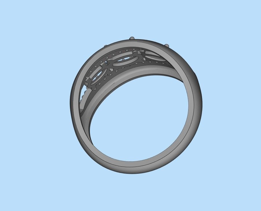Women ring with gems 3dm stl CAD 3D print model_30