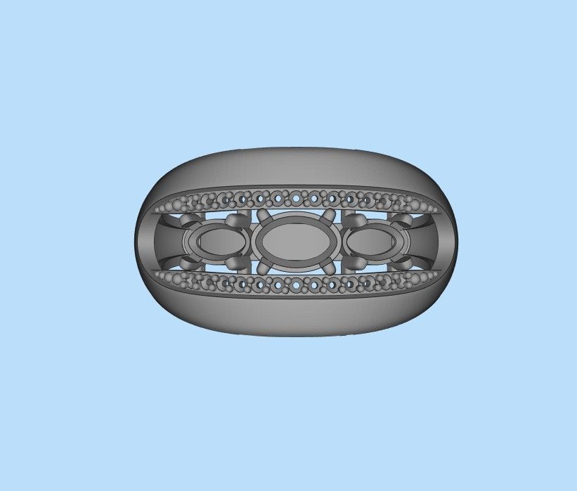 Women ring with gems 3dm stl CAD 3D print model_26