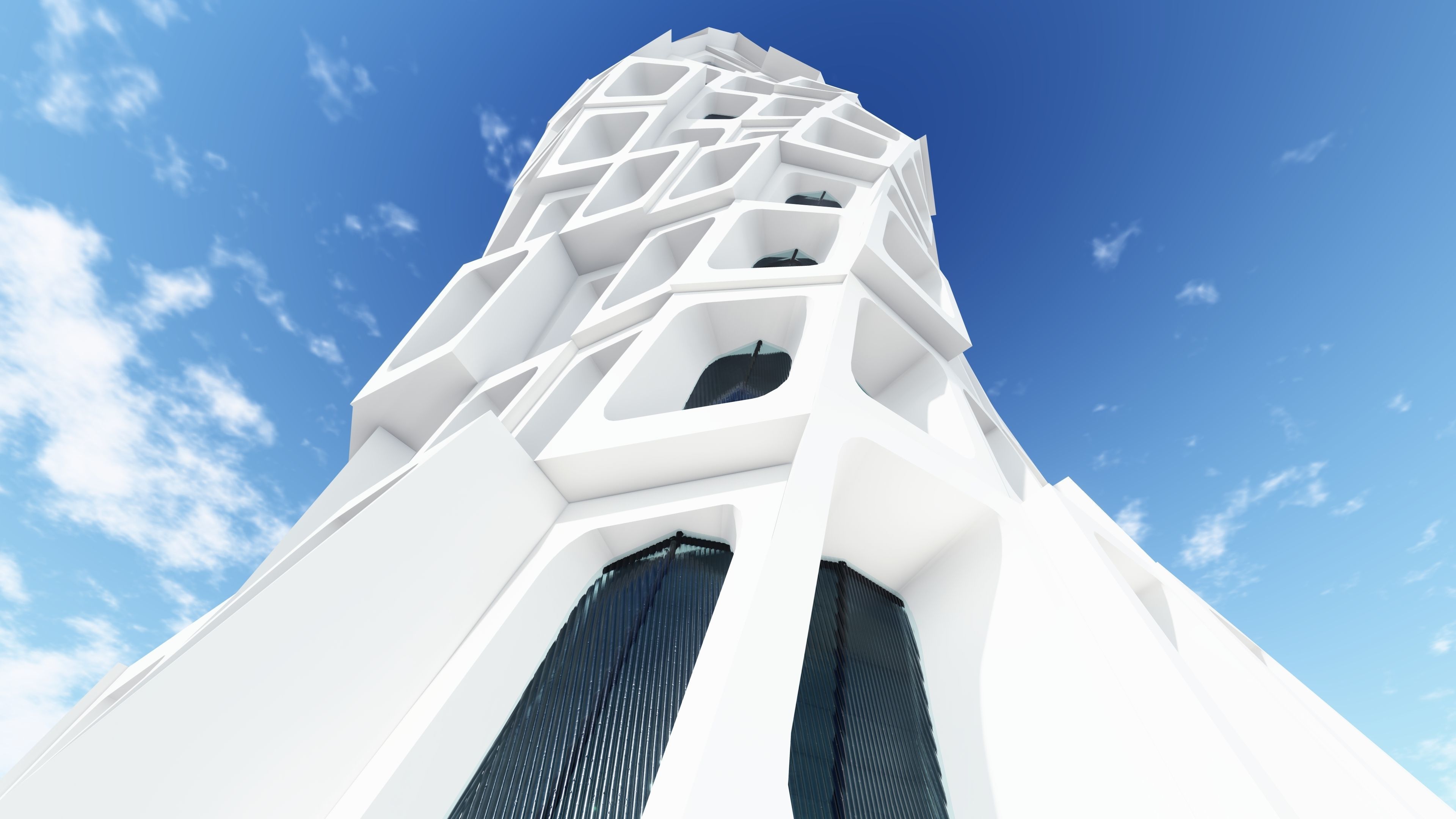 Futuristic Parametric Tower 2 3D model | CGTrader