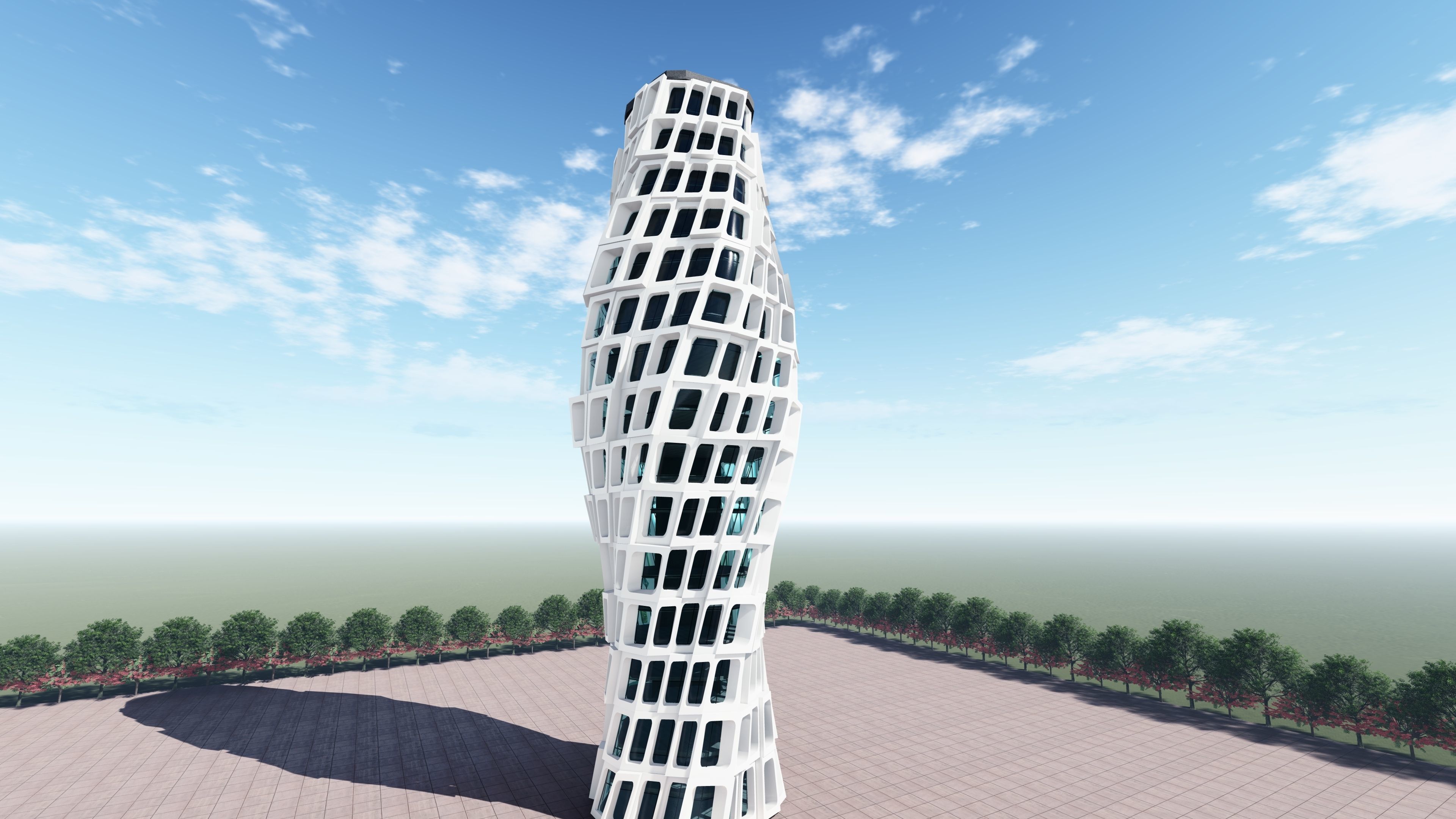 Futuristic Parametric Tower 2 3D model | CGTrader
