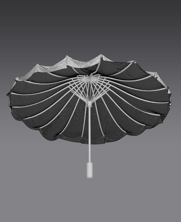 umbrella style 6 Low-poly 3D model_11