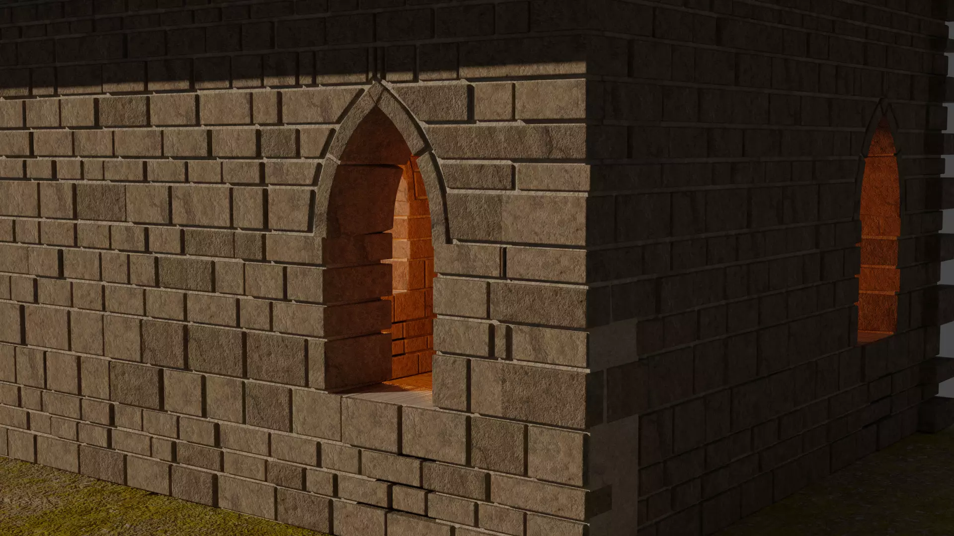 Stone wall  3D model_0