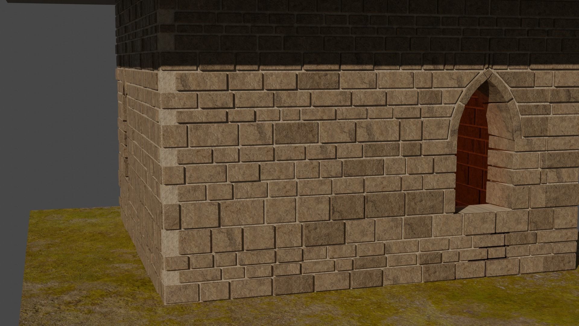 Stone wall  3D model_1