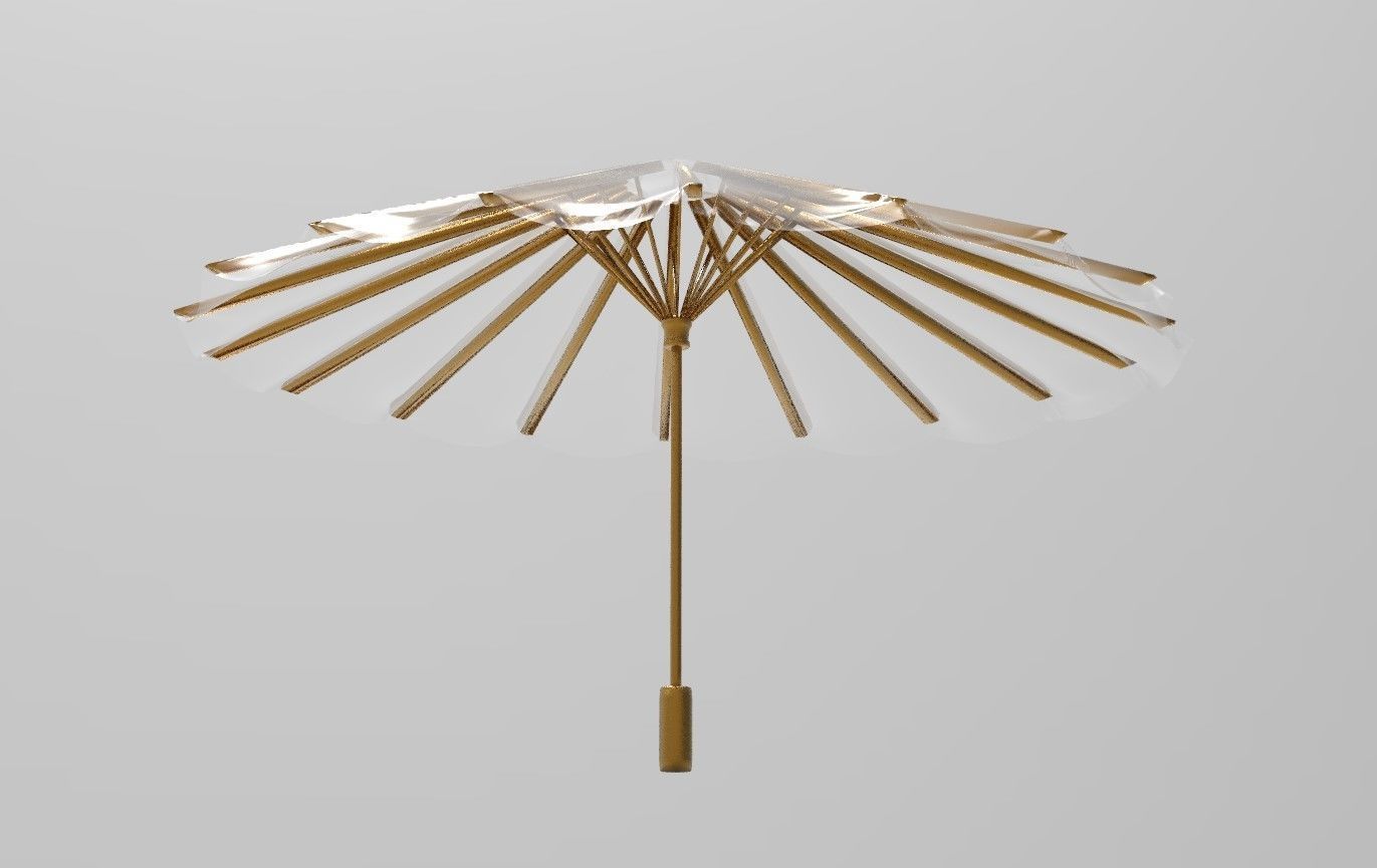 umbrella style 13 Low-poly 3D model_1