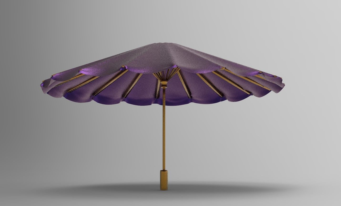 umbrella style 14 Low-poly 3D model_1