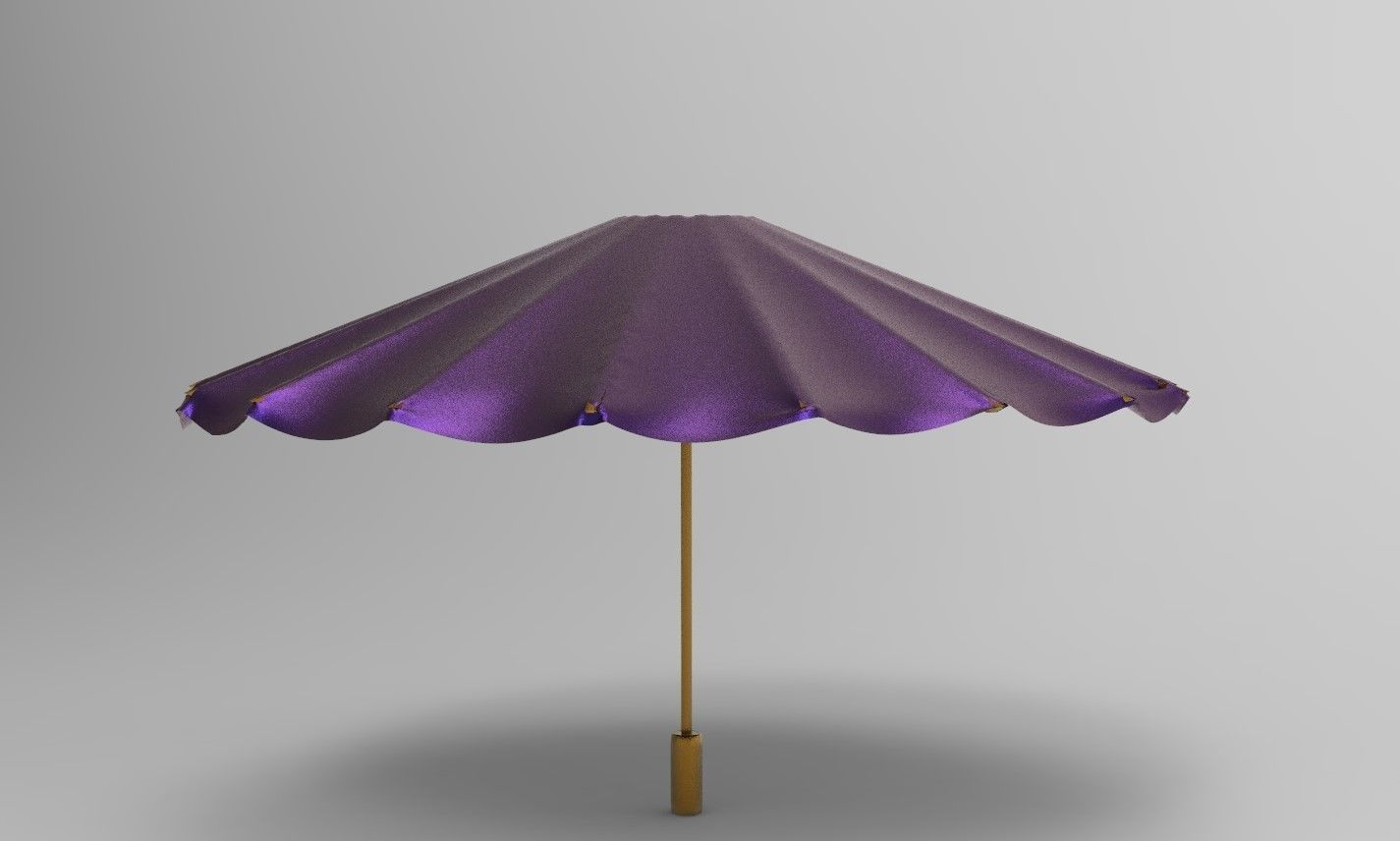umbrella style 14 Low-poly 3D model_3