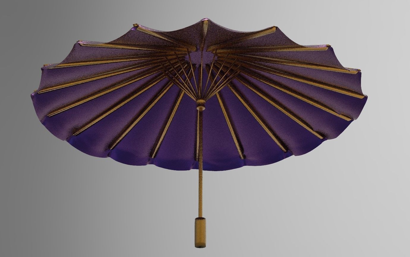 umbrella style 14 Low-poly 3D model_4