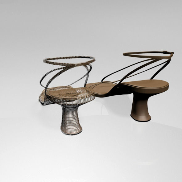 Square-Toe Block-Heel Ankle-Strap Sandals 01 3D model_8