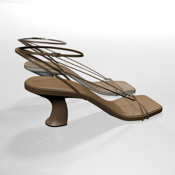 Square-Toe Block-Heel Ankle-Strap Sandals 01 3D model_19